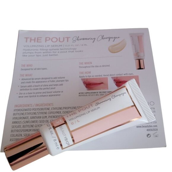 The Pout Volumizing Lip Serum by Beauty Bio Science Shimmering Champagne NEW - Picture 1 of 9